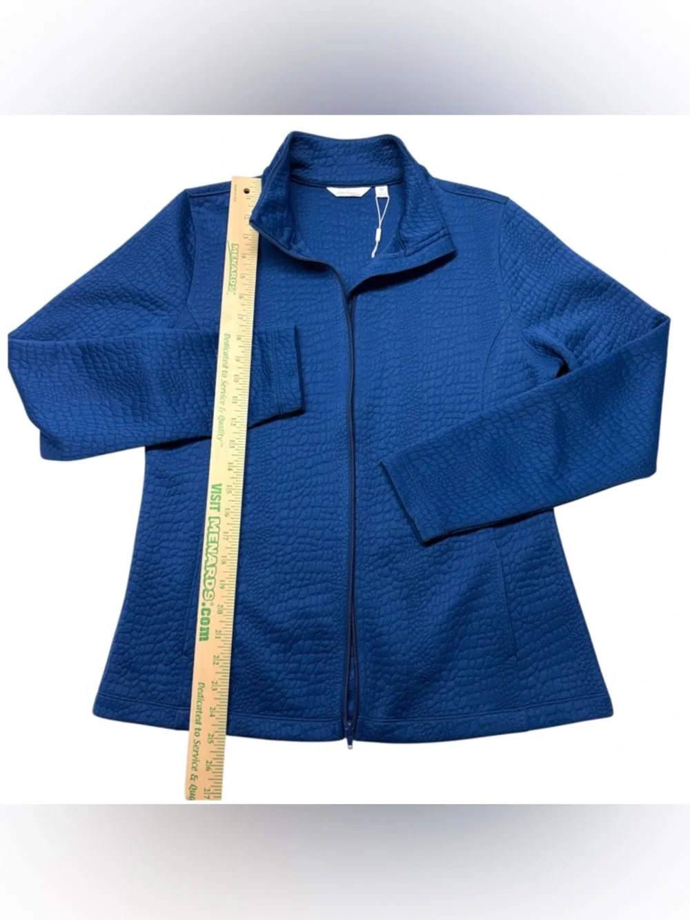 LADY HAGEN Golf Blue Full Zip Jacket M Pebble Textured - Picture 4 of 6
